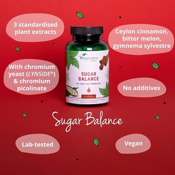 Vegavero Sugar Balance Complex | Blood Glucose Metabolism | 120 Vegan Capsules - Image 6
