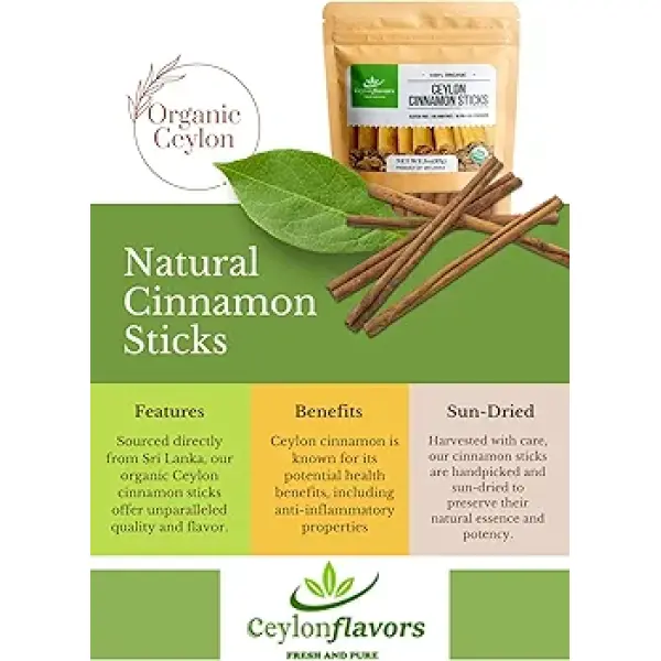 Organic Ceylon Cinnamon Sticks | Fresh & Pure from Sri Lanka | 3 oz - Image 3
