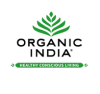 Logo of ORGANIC INDIA, symbolizing the connection between nature, farmers, and consumers, with a commitment to sustainable, organic farming for True Wellness.