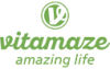 "Vitamaze logo, representing a brand offering high-quality, vegan, and allergen-free nutritional supplements and superfoods for a healthy lifestyle."