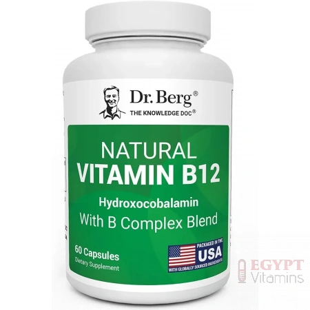 Dr. Berg Natural Vitamin B12 1000 mcg with B Complex Blend - hydroxocobalamin B12 - 60 Capsules