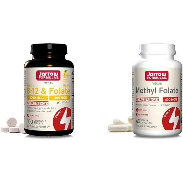 Jarrow Formulas Methyl B-12 & Methyl Folate Bundle | Energy & Support | 100 Counts - Image 2