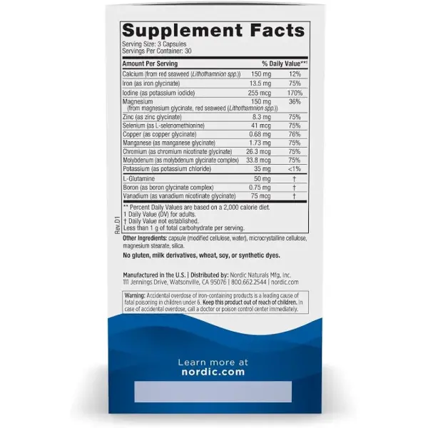Nordic Naturals Multi Minerals | 11 Essential Minerals | 90 Vegan Capsules - Image 2