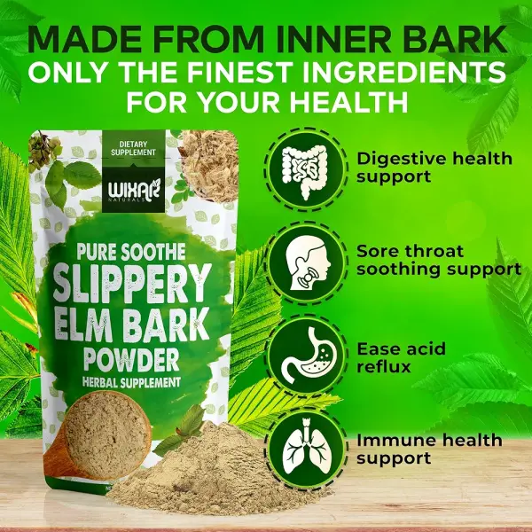 WIXAR Slippery Elm Bark Powder | Digestive Relief | 142 gm - Image 2