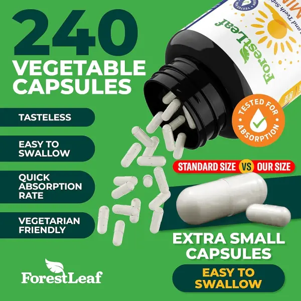 ForestLeaf Vitamin D3 50,000 IU | Bone & Immune Support | 240 Capsules - Image 4