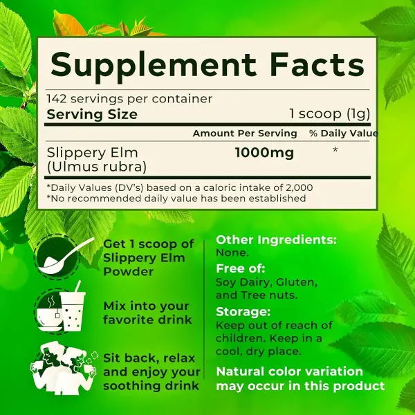WIXAR Slippery Elm Bark Powder | Digestive Relief | 142 gm - Image 3