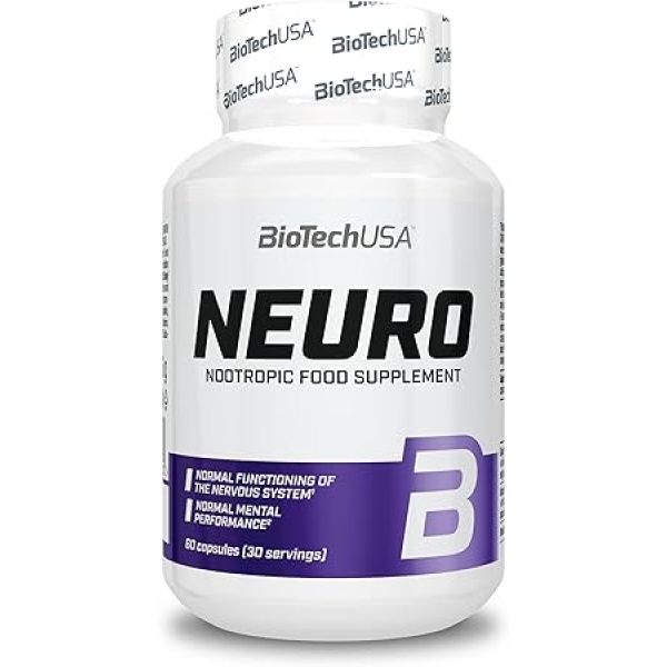 BioTechUSA Neuro Capsules | 17-Active Ingredient Nervous System Support | 60 Capsules
