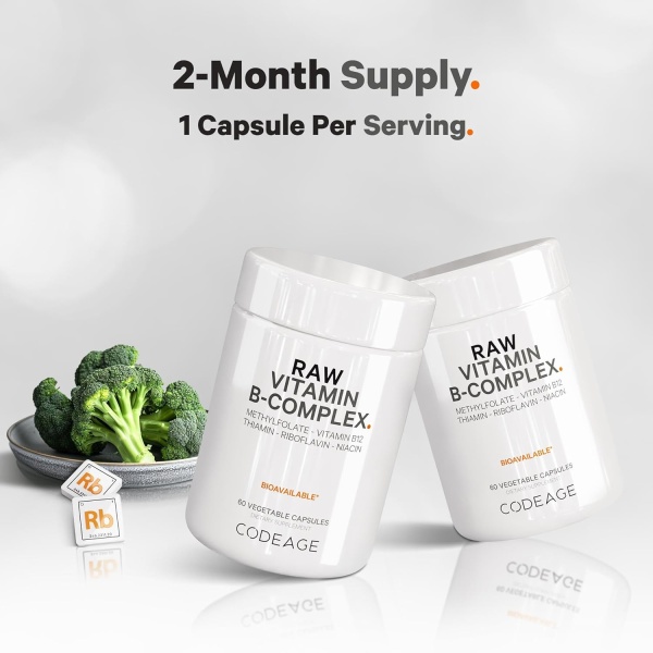 Codeage Raw , Vitamin B-Complex Supplement | 60 Capsules - Image 6