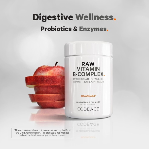 Codeage Raw , Vitamin B-Complex Supplement | 60 Capsules - Image 3