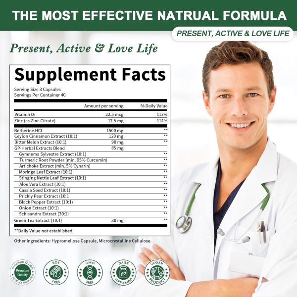 greenpeople Berberine Supplement with Ceylon Cinnamon | 120 capsules - Image 2