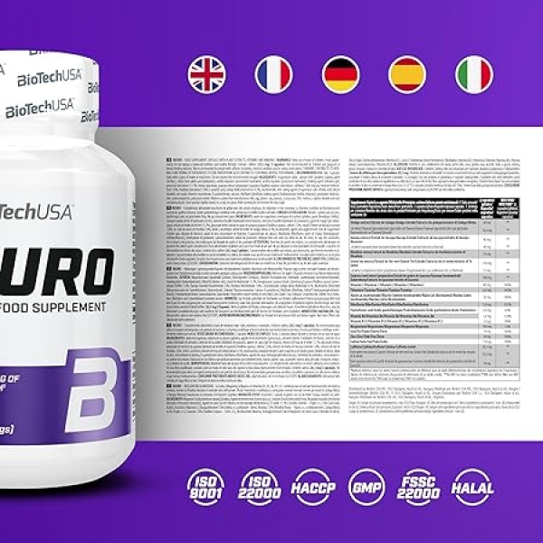 BioTechUSA Neuro Capsules | 17-Active Ingredient Nervous System Support | 60 Capsules - Image 4