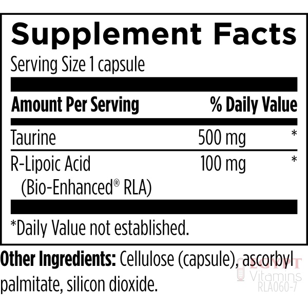 Designs for Health Stabilized R-Lipoic Acid Supreme - 100mg RLA Supplement with Taurine (60 Capsules) - Image 2