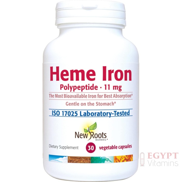 New Roots | Iron Supplement with Vitamin C and B12, Folate, Designed by Naturopathic Doctor for Best Absorption, Raise Hemoglobin & Ferritin for Women, Low-FODMAP (30 Gelatin Capsules)