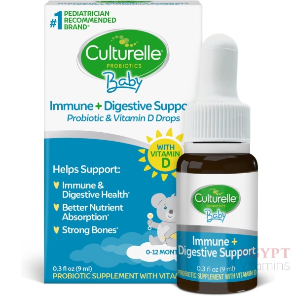 Culturelle Baby Probiotic Drops + Vitamin D, Immune & Digestive Health Support for Babies, Infants & Newborns 0-12 Months, 30 Day Supply, 9ml