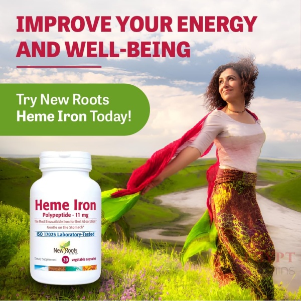 ⁦New Roots | Iron Supplement with Vitamin C and B12, Folate, Designed by Naturopathic Doctor for Best Absorption, Raise Hemoglobin & Ferritin for Women, Low-FODMAP (30 Gelatin Capsules)⁩ - الصورة ⁦5⁩