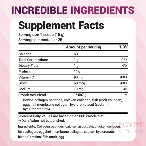 Dr. Berg Multi Collagen Peptides Powder Types I, II, III, V, X - Unflavored Collagen Powder w/ 14 g of Protein - Grass-Fed, Pasture-Raised & Wild-Caught Collagen Sources - 25 Servings - Image 2
