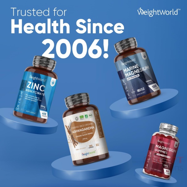 Magnesium Glycinate with Vitamin B6-1420mg Pure Magnesium Bisglycinate Powder Capsules - 180 Capsules - Image 6
