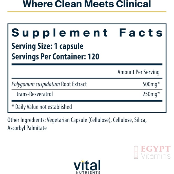 Vital Nutrients Resveratrol | 120 Capsules - Image 2