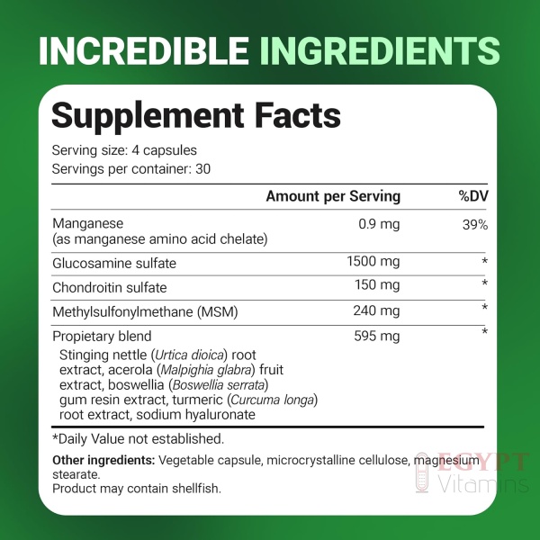 Dr. Berg Glucosamine Chondroitin MSM Turmeric & Boswellia - Advanced Joint Support Supplement with 1500 mg Glucosamine Sulfate - 120 Capsules - Image 2