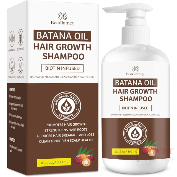 Batana Oil Hair Growth Shampoo: Natural Hair Loss Shampoo for Thinning Hair for Women and Men - Daily Hair Care at Home - 10.1 fl.oz