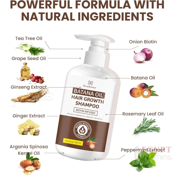 Batana Oil Hair Growth Shampoo: Natural Hair Loss Shampoo for Thinning Hair for Women and Men - Daily Hair Care at Home - 10.1 fl.oz - Image 5