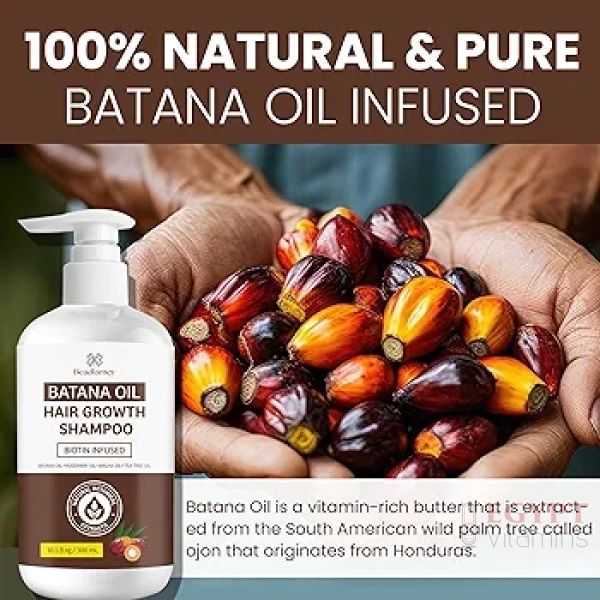 Batana Oil Hair Growth Shampoo: Natural Hair Loss Shampoo for Thinning Hair for Women and Men - Daily Hair Care at Home - 10.1 fl.oz - Image 4