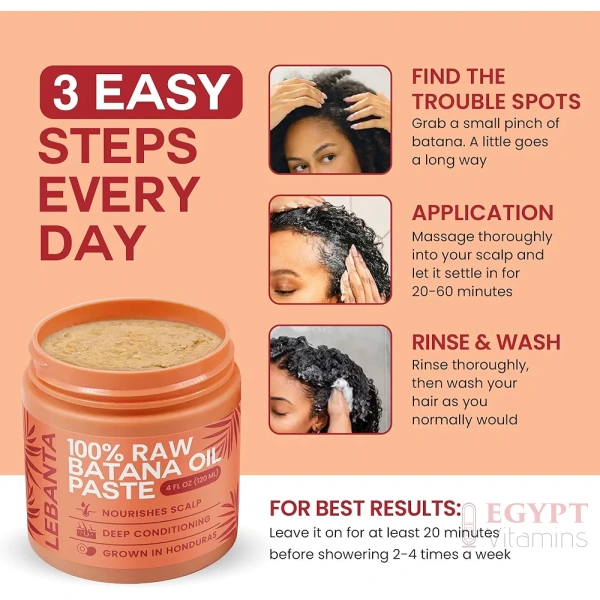 Raw Batana Oil for Hair Growth - 100% Pure, Organic 4oz Batana from Honduras for Thick and Strong Natural Hair - Dr. Sebi Unrefined Cold Pressed Cosmetic Scalp Mask for Men & Women - Image 5