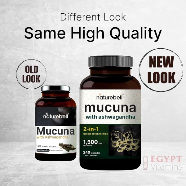 Mucuna Pruriens Capsules, Triple Strength 1500mg Per Serving, 2 in 1 Formula, Made with Mucuna and Ashwagandha, 240 Capsules - Image 3