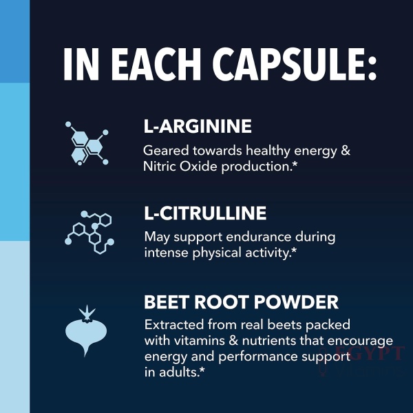 L-Arginine Capsules Nitric Oxide | 60 Capsules - Image 3
