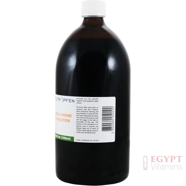 ⁦2% Lugols Iodine Solution | 33.8 Fl Oz - 1000 ml | Made with 2 Percent Iodine and 4% Potassium Iodide | Glass Bottle | Lugol's Solution | Heiltropfen®⁩ - الصورة ⁦2⁩