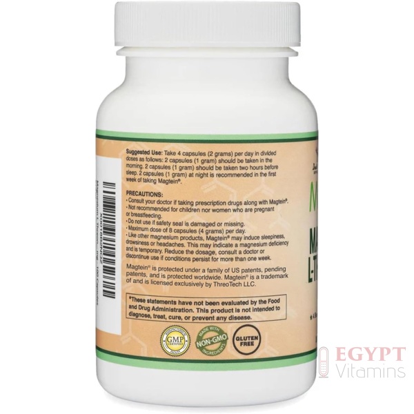 Magnesium L Threonate, Magtein™, Sleep and Cognitive Support – 2,000 mg – 120 Capsules - Image 3
