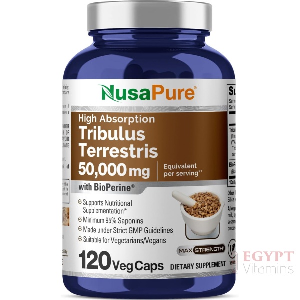 NusaPure Tribulus Terrestris 50:1 Extract, 1000 mg Equivalent to 50,000mg| 120 Capsules
