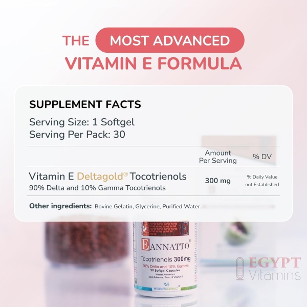 Eannatto Tocotrienols Vitamin E, Supports Immune Health & Antioxidant (300MG 30 Softgels) - Image 2