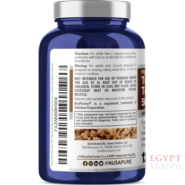 NusaPure Tribulus Terrestris 50:1 Extract, 1000 mg Equivalent to 50,000mg| 120 Capsules - Image 3