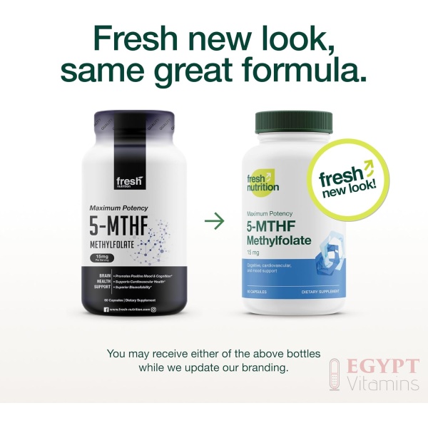 Fresh nutrition L Methylfolate 15mg | 60 Capsules - Image 3