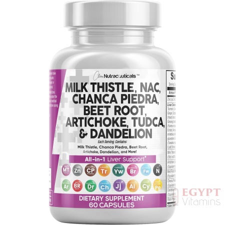 Clean Nutraceuticals Milk Thistle NAC Chanca Piedra Beet Root Artichoke Dandelion Root - Liver Cleanse Detox & Repair Supplement Plus TUDCA Choline & Ginger 60 Count