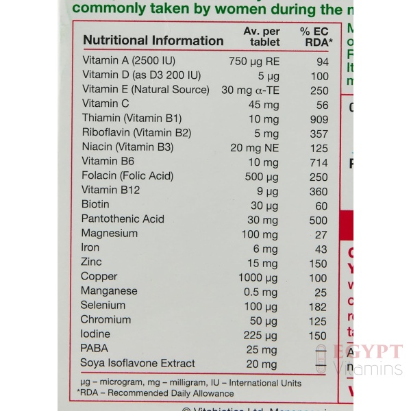 Menopace Original - No. 1 Menopause Supplement for Women. by Vitabiotics. 30-Day Vitamin Perimenopause formula , 30 Tablet - Image 3
