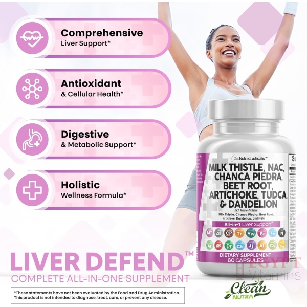 Clean Nutraceuticals Milk Thistle NAC Chanca Piedra Beet Root Artichoke Dandelion Root - Liver Cleanse Detox & Repair Supplement Plus TUDCA Choline & Ginger 60 Count - Image 7