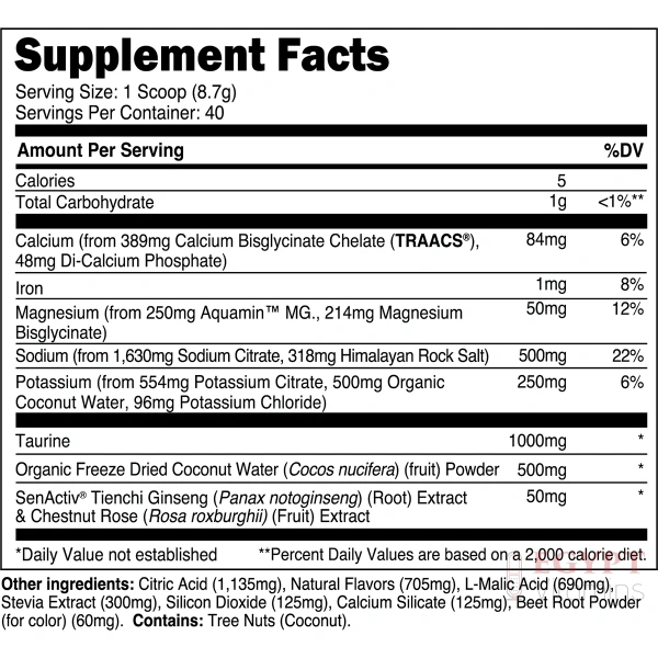 Transparent Labs Hydrate Electrolytes Powder | For Performance | 40 Servings - Image 2
