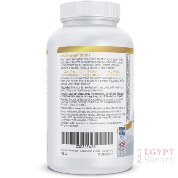Nordic Naturals ProOmega 2000, Lemon Flavor | 90 Soft Gels - Image 3