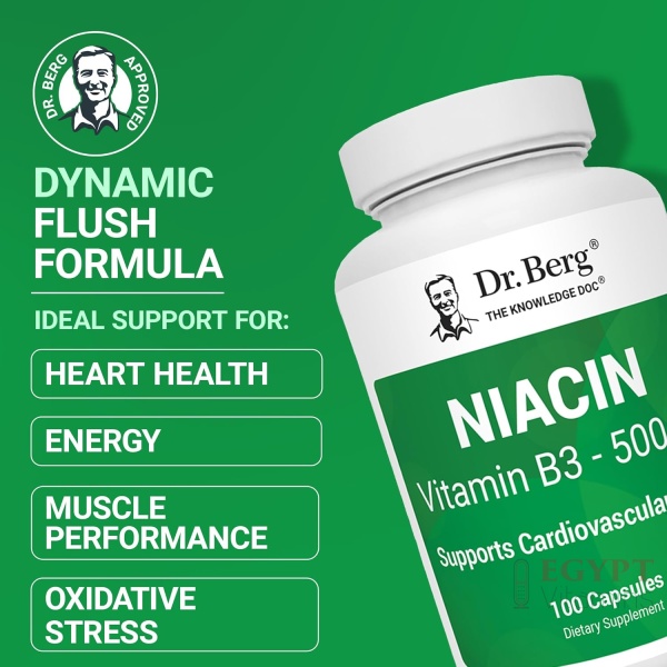 Dr. Berg Niacin 500mg with Flushing for Heart Health & Energy Support* - 100-Day Supply Vitamin B3 Niacin from Dr. Berg Recommended Nicotinic Acid - 100 Capsules - Image 5