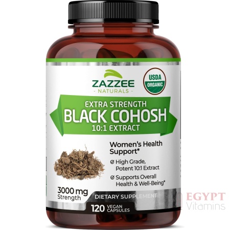 Zazzee USDA Organic Black Cohosh 10:1 Extract, 3000 mg Strength, 120 Vegan Capsules
