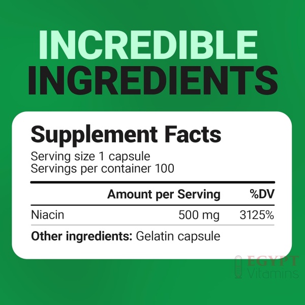 Dr. Berg Niacin 500mg with Flushing for Heart Health & Energy Support* - 100-Day Supply Vitamin B3 Niacin from Dr. Berg Recommended Nicotinic Acid - 100 Capsules - Image 2