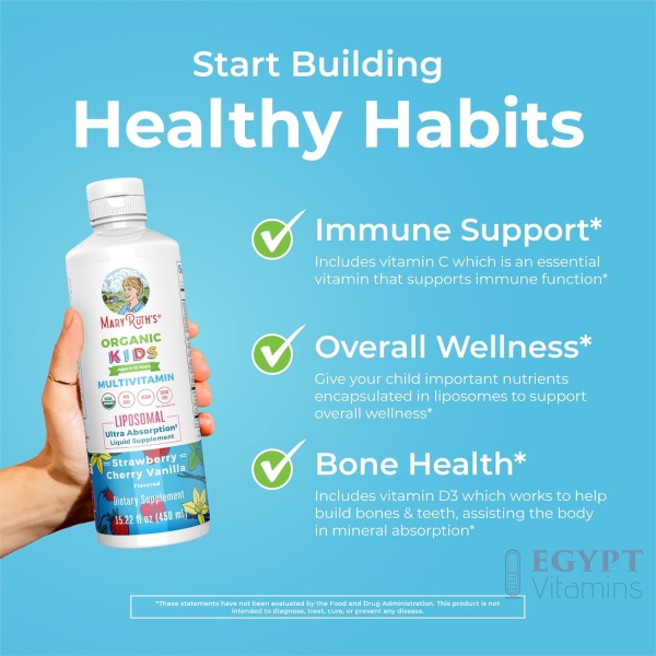 ⁦MaryRuth Organics Kids Multivitamin Liposomal | Vegan, Sugar-Free Vitamins for Kids | Ages 4+ | 2 Month Supply | 15.22 Fl Oz⁩ - الصورة ⁦7⁩