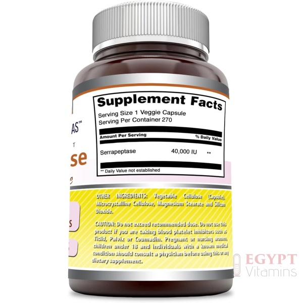 Amazing Formulas Serrapeptase Supplement | 40,000 IU | 270 Caplets - Image 2