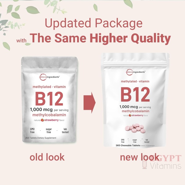 Micro Ingredients Chewable Vitamin B12 1000mcg | 1-Year Supply | 365 Chewable Tablets - Image 4