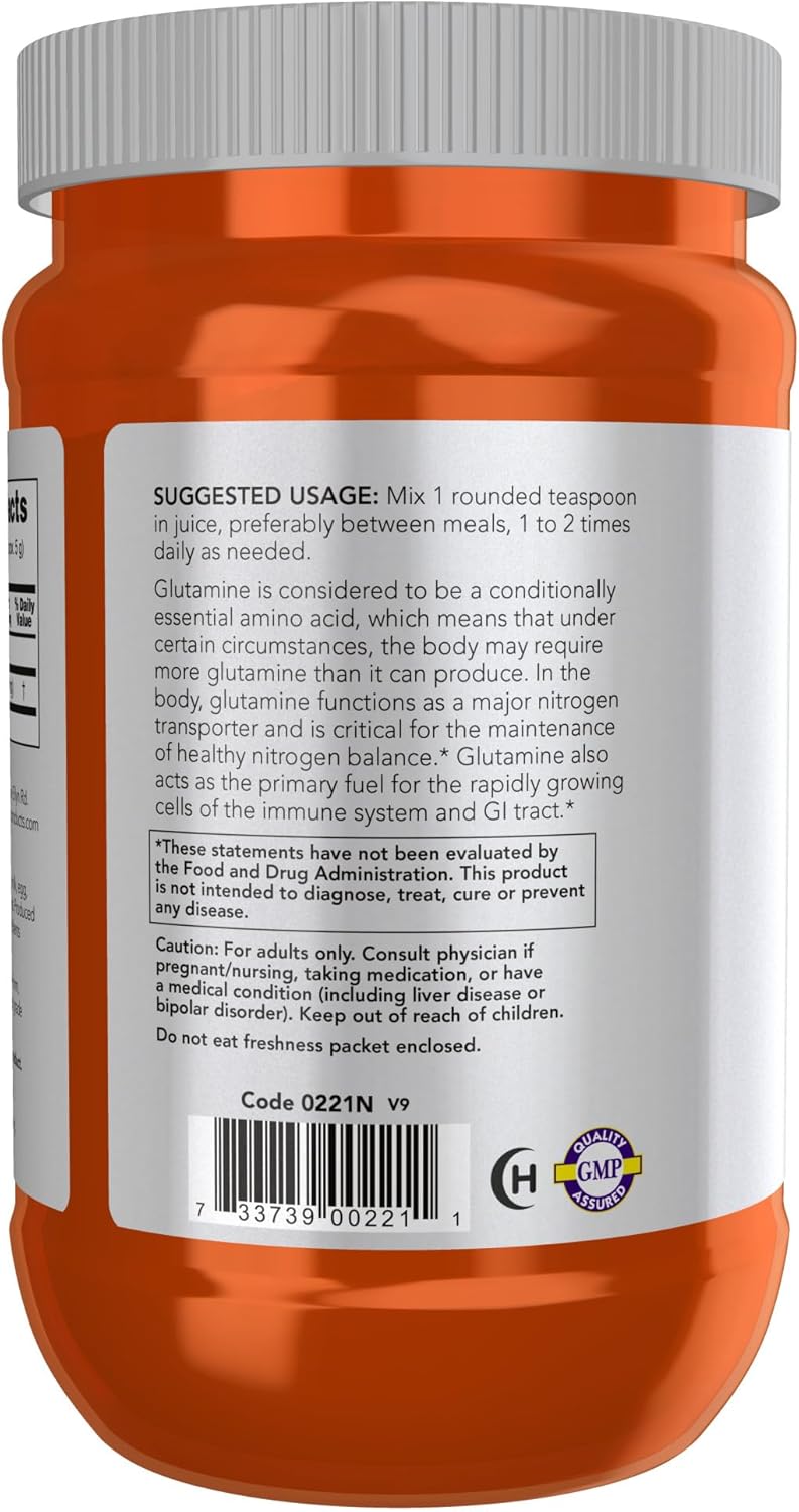 NOW Sports L-Glutamine Powder | Recovery & Immune Support |1-Pound - Image 3
