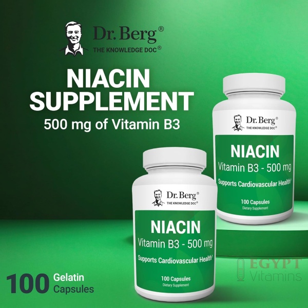 Dr. Berg Niacin 500mg with Flushing for Heart Health & Energy Support* - 100-Day Supply Vitamin B3 Niacin from Dr. Berg Recommended Nicotinic Acid - 100 Capsules - Image 9