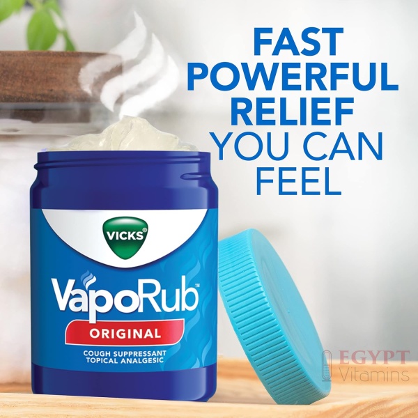 Vicks VapoRub, Original, Cough Suppressant, Topical Chest Rub & Analgesic Ointment, Medicated Vicks Vapors, Relief from Cough Due to Cold, Aches & Pains, 1.76oz - Image 3