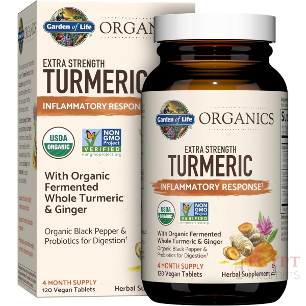 Garden of Life Organics Extra Strength Turmeric Inflammatory Response |120 Tablets